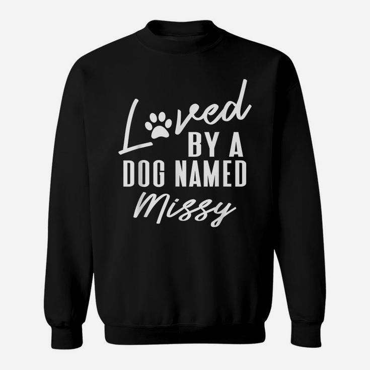 Personalized Dog Name Missy Gift Pet Lover Paw Print Sweatshirt