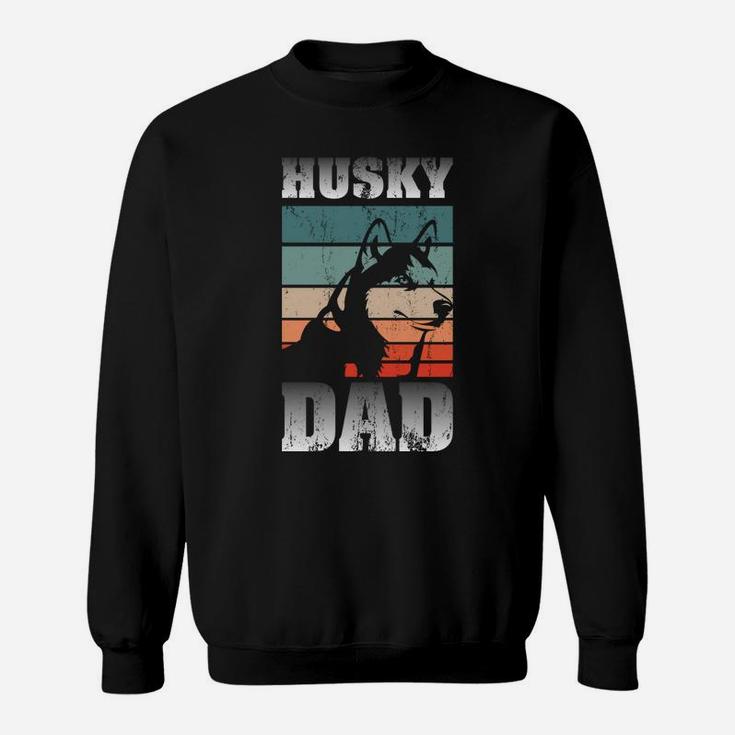 Pet Owner Men Husky Dad Fathers Day Dog Animal Retro Husky Sweatshirt