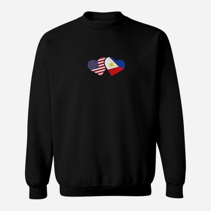 Philippines Usa Flag Heart Filipino American Love Sweatshirt