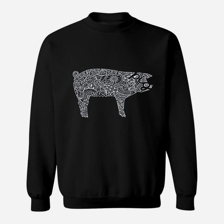 Pig Livestock Show Mandala  Swine Pork Stock Show Sweatshirt