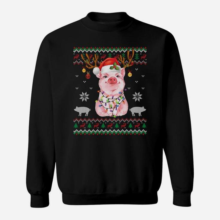Pig Reindeer Santa Xmas Light Ugly Sweater Christmas Gifts Sweatshirt Sweatshirt