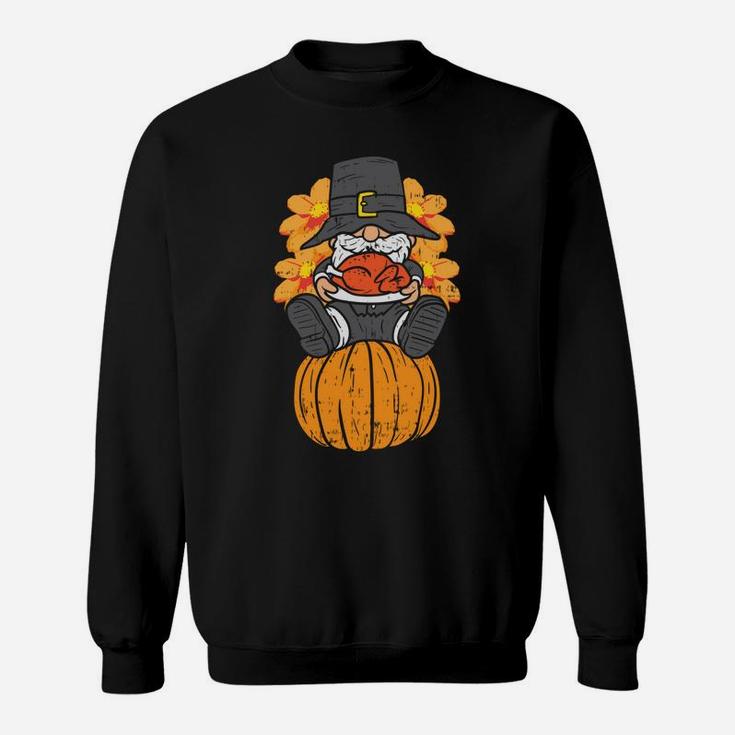 Pilgrim Gnome Pumpkin Turkey Thanksgiving Fall Autumn Gift Sweatshirt