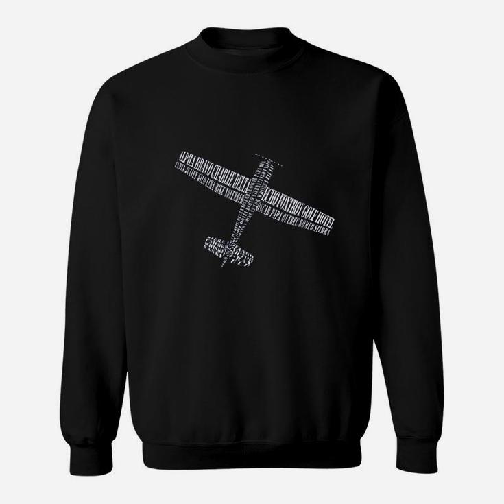 Pilot Phonetic Alphabet Airplane Sweatshirt