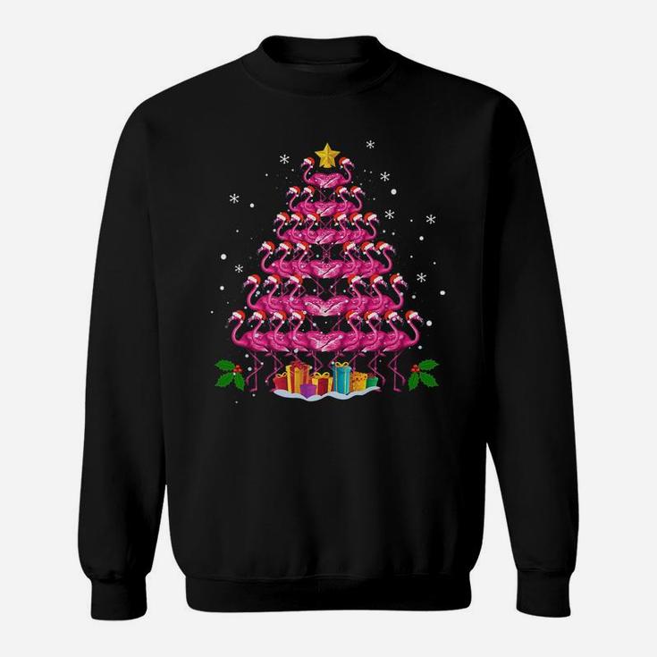Pink Flamingo Christmas Tree Pajama Flamingo Lover Xmas Gift Sweatshirt