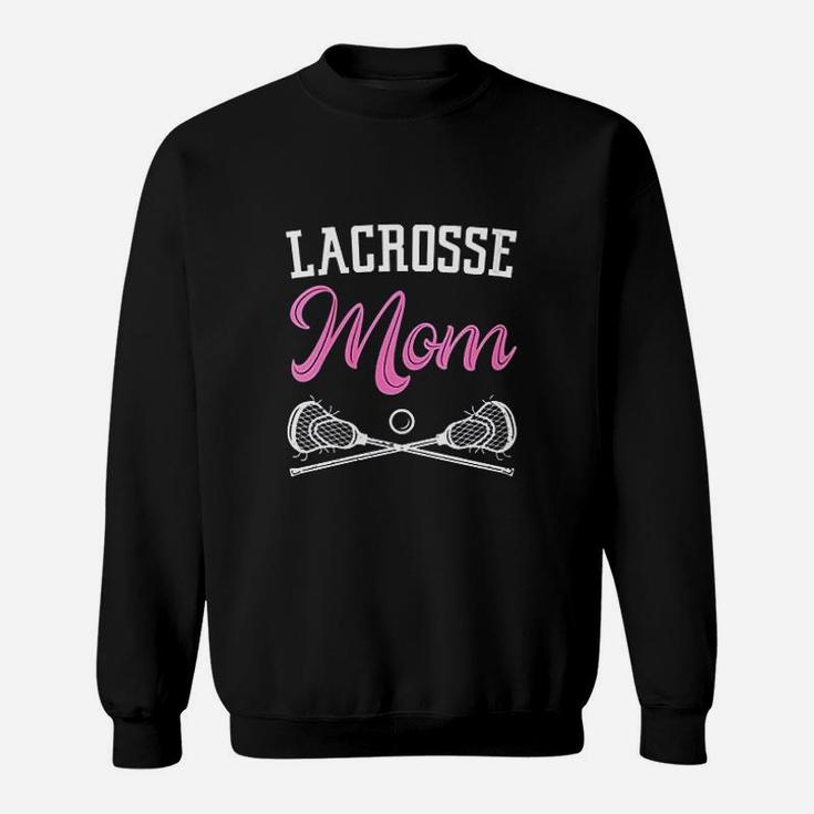 Pink Lacrosse Mom Lax Sticks Gift For Sons Game Day Sweatshirt
