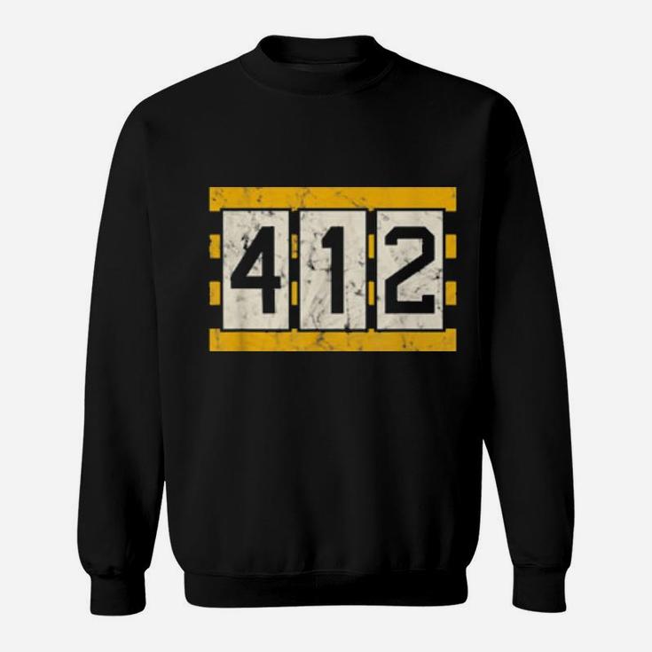 Pittsburgh 412 Vintage Distressed Football Sweatshirt