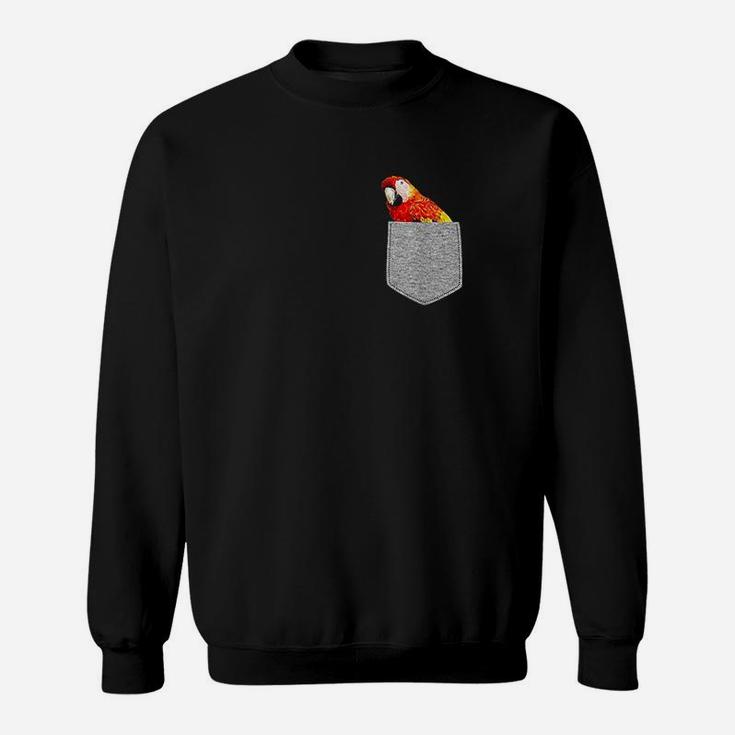 Pocket Red Macaw Parrot Funny Bird Cool Novelty Sweatshirt