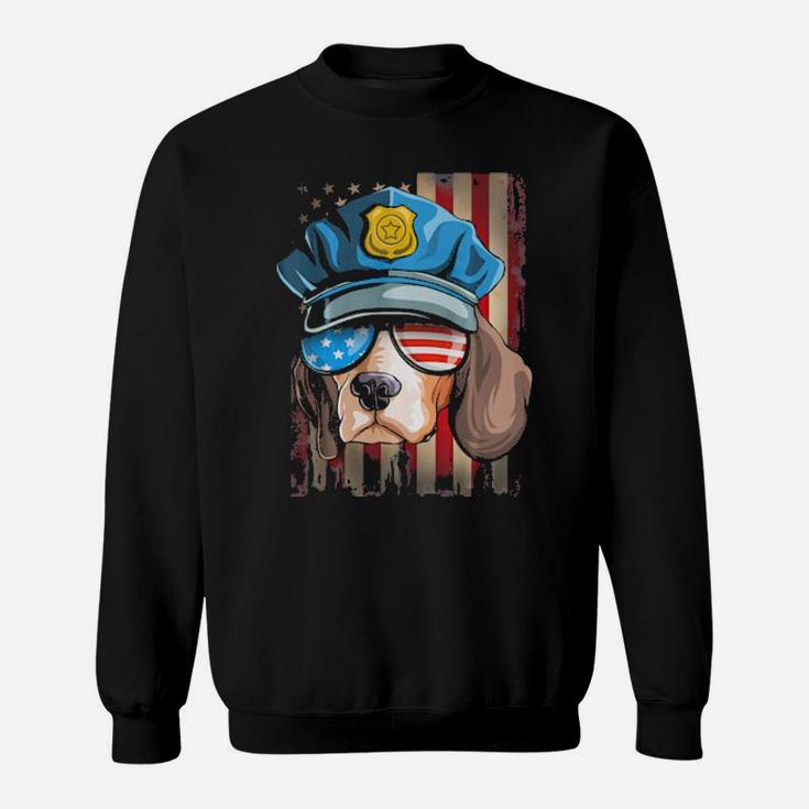 Police Beagle 4Th Of July Funny Sweatshirt