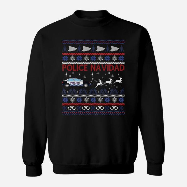 Police Navidad Ugly Christmas Sweater Design Sweatshirt Sweatshirt