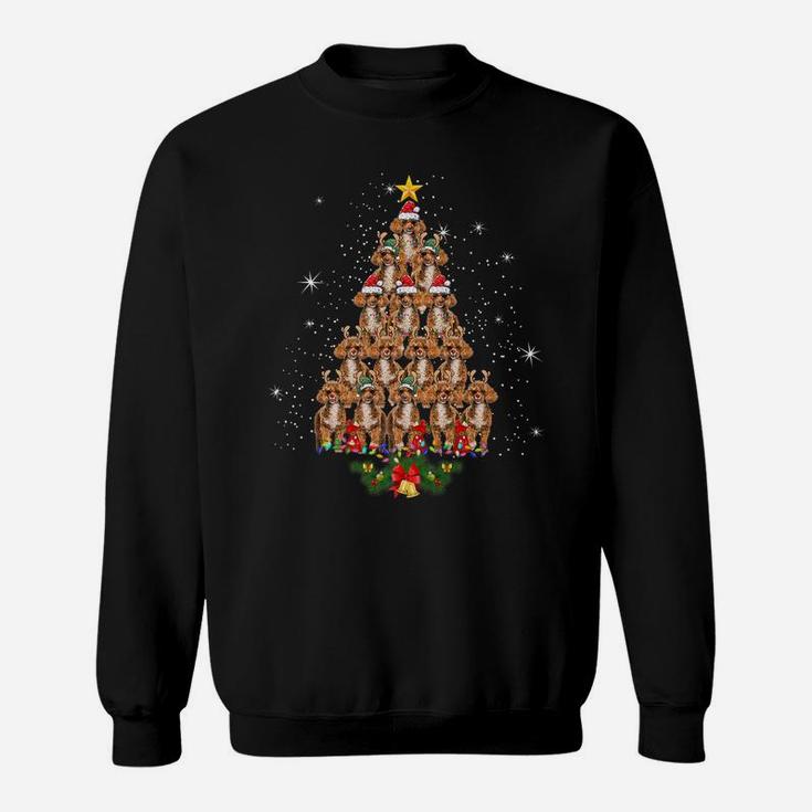 Poodle Christmas Tree Dog Xmas Lights Pajamas Funny Tee Sweatshirt