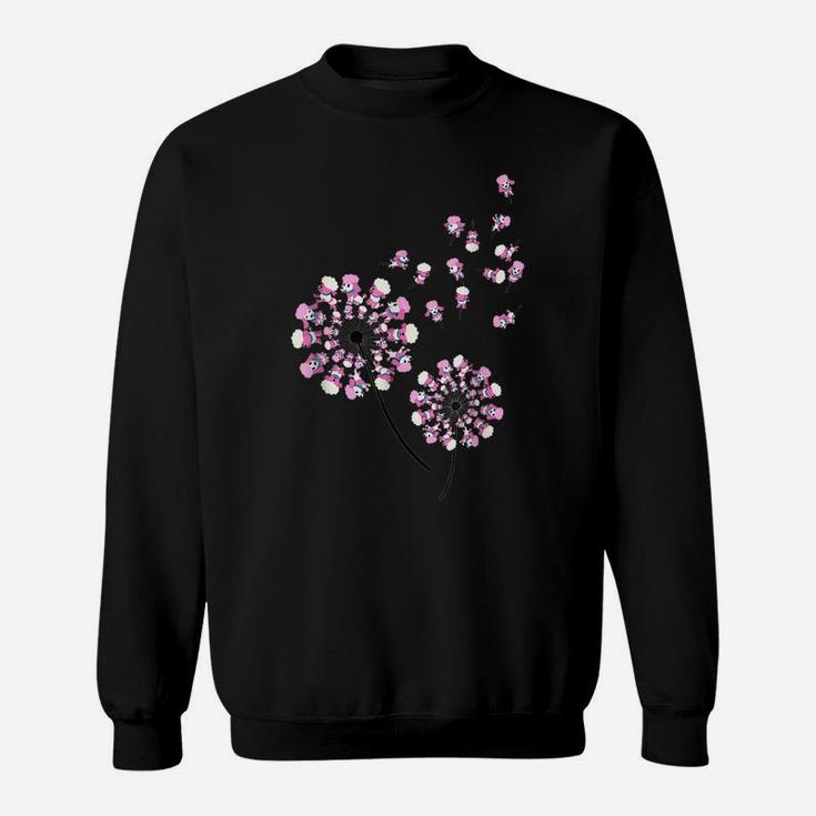 Poodle Flower Fly Dandelion Funny Dog Lover For Mom Men Kids Sweatshirt
