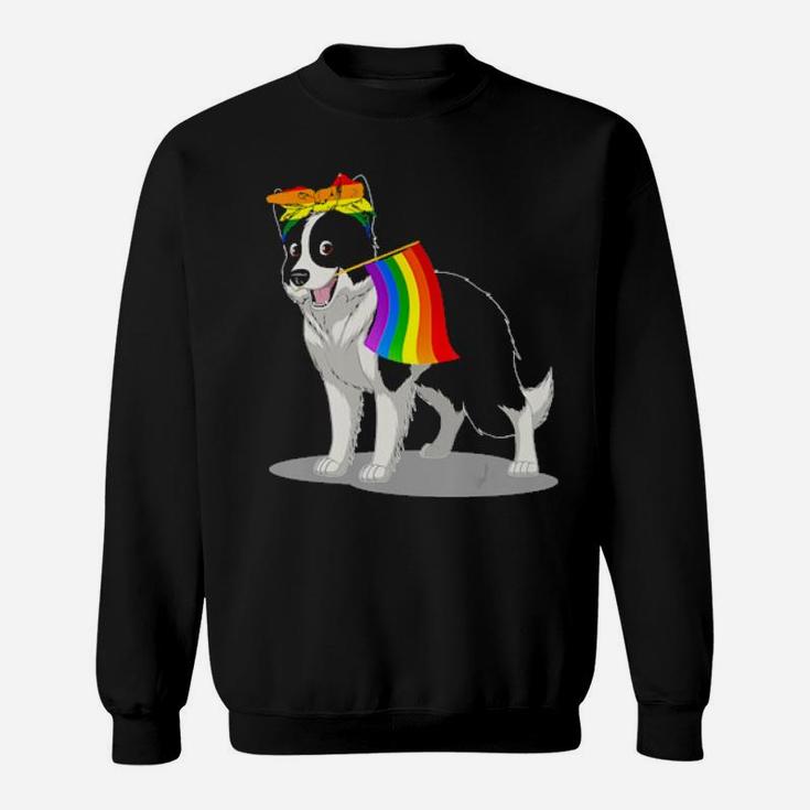 Pride Lgbt Flag Gay Be Lesbian Border Collie Lover Gifts Sweatshirt