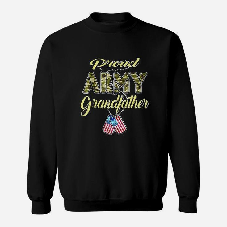 Proud Army Grandfather Us Flag Dog Sweatshirt