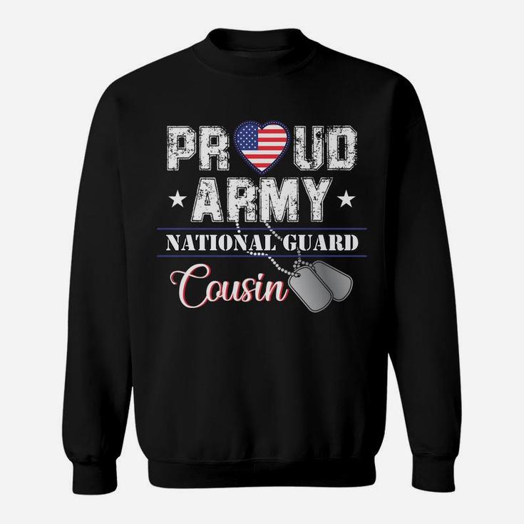 Proud Army National Guard Cousin Usa Heart Flag Gift Sweatshirt