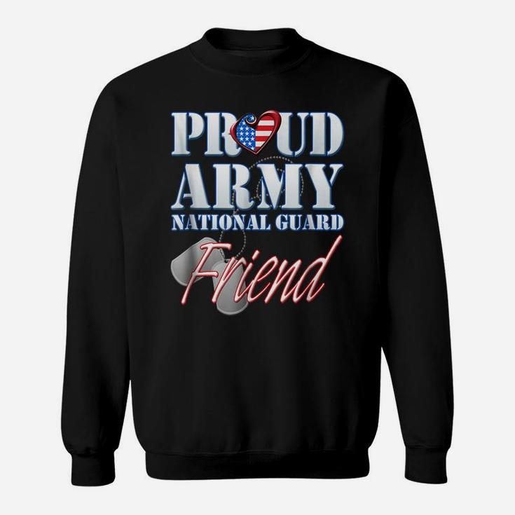 Proud Army National Guard Friend Usa Heart Flag Shirt Sweatshirt