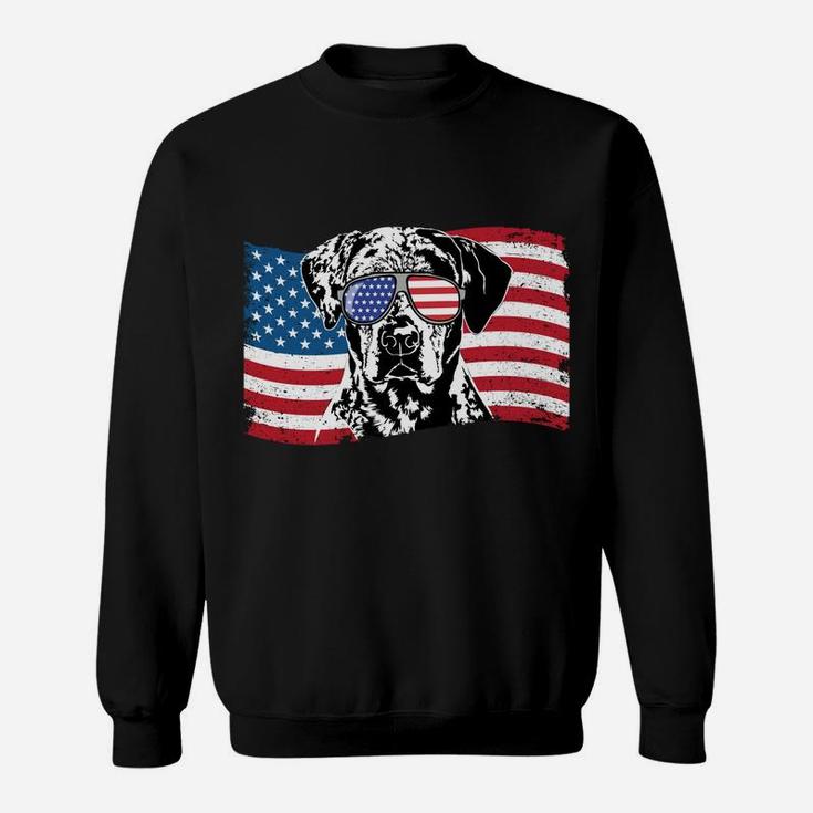Proud Catahoula Leopard Dog Dad American Flag Patriotic Dog Sweatshirt