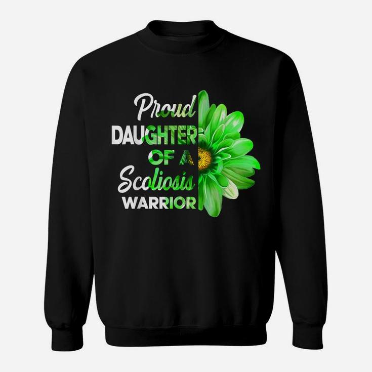 Proud Daughter Of A Scoliosis Warrior Green Ribbon Awareness Sweatshirt