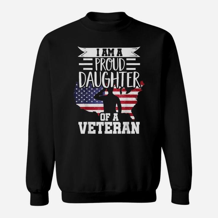 Proud Daughter Veteran Nothing Scares Patriotic Veterans Day Sweatshirt