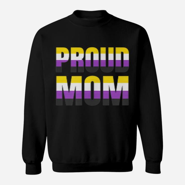Proud Mom Nonbinary Pride Non Binary Lgbt Unisex Womens Sweatshirt