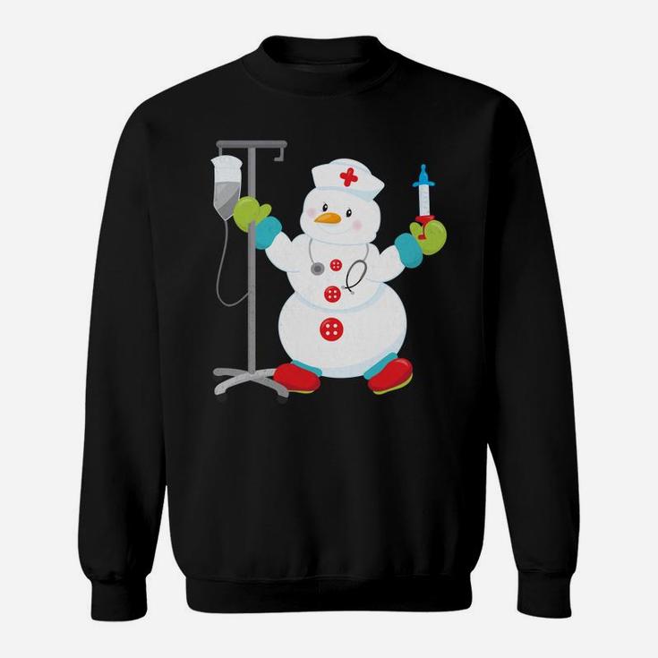 Proud Nurse Snowman - Funny Nurse Christmas Shirt Sweatshirt