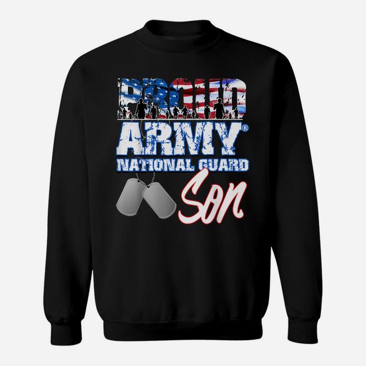 Proud Patriotic Army National Guard Son Usa Flag Men Boys Sweatshirt