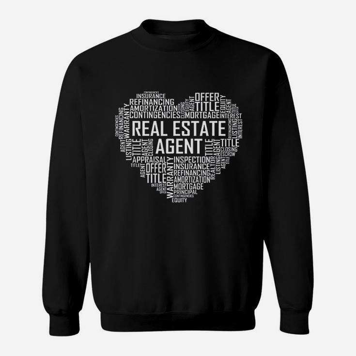 Proud Real Estate Agent Heart Sweatshirt
