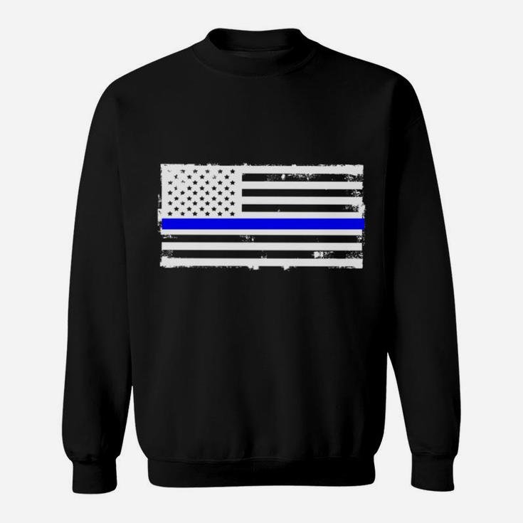 Proud State Trooper Mom Mother Thin Blue Line American Flag Sweatshirt