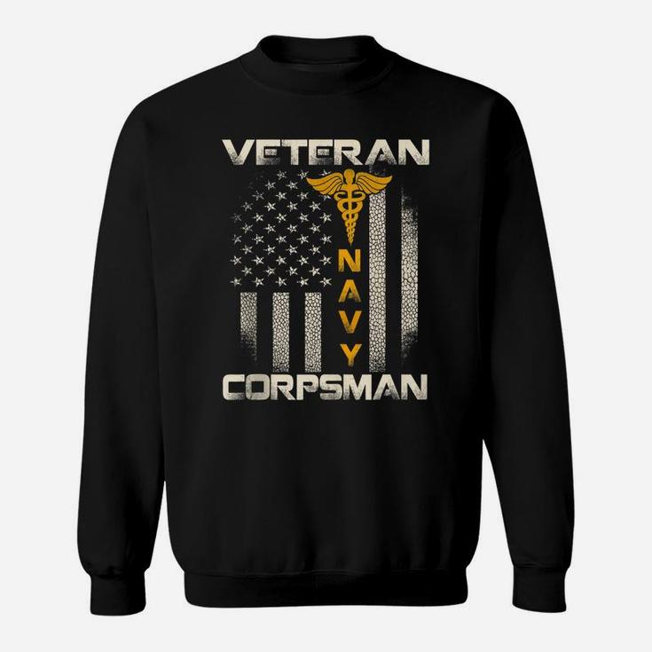 Proud Veteran Navy Corpsman T-Shirt Gifts For Men Sweatshirt