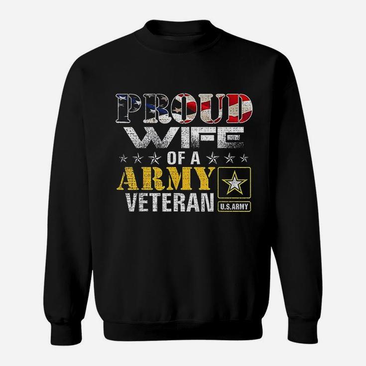 Proud Wife Of A Army Veteran American Flag Sweatshirt