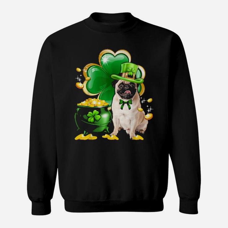Pug Dog Shamrock St Patricks Day Dog Irish Sweatshirt
