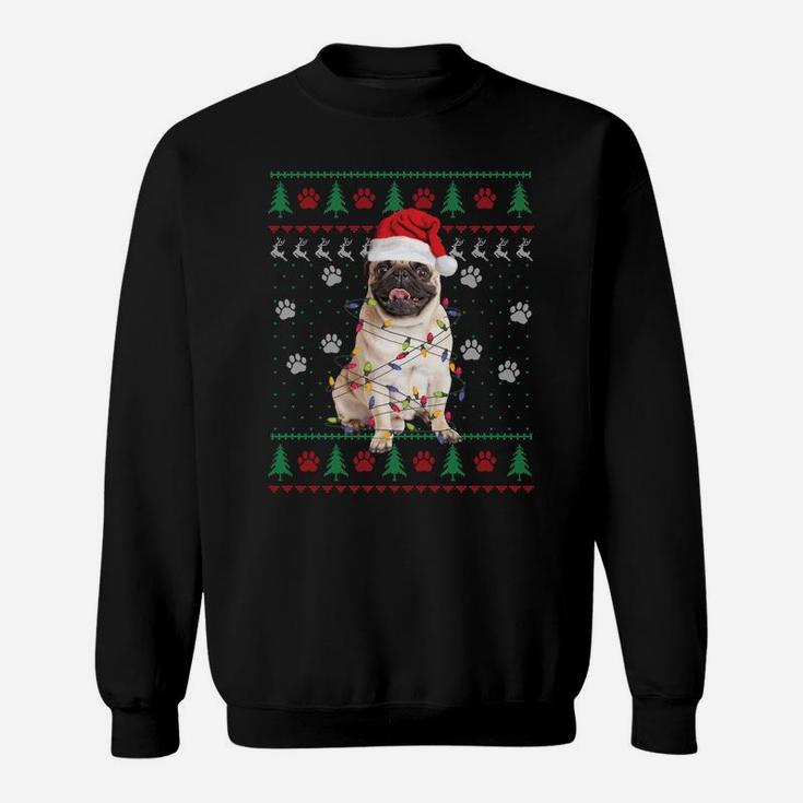 Pug Dog Ugly Christmas Sweater Pajama Pug Lover Gift Sweatshirt Sweatshirt