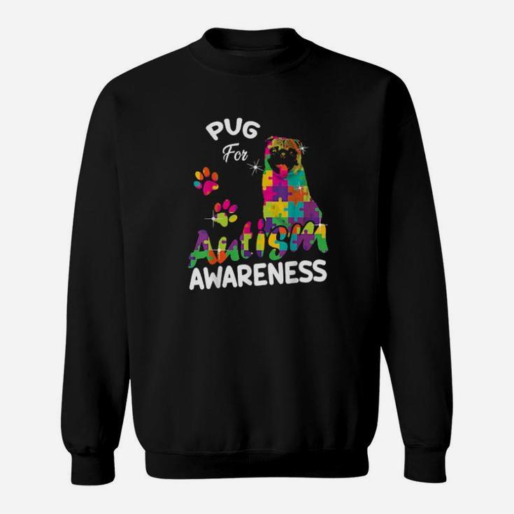 Pug For Autism Awareness Puzzle Pieces Pug Sweatshirt