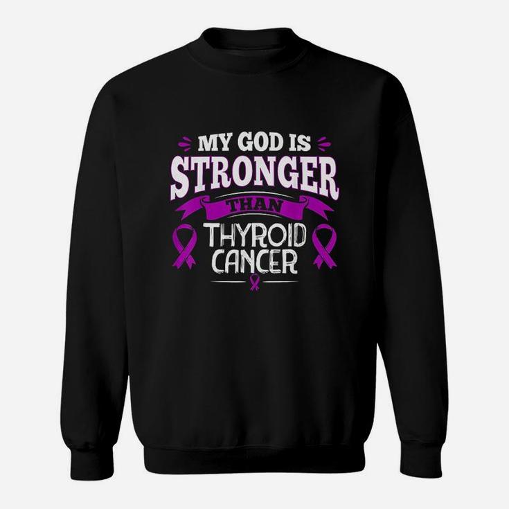 Purple Ribbon  Thyroid Survivor Sweatshirt