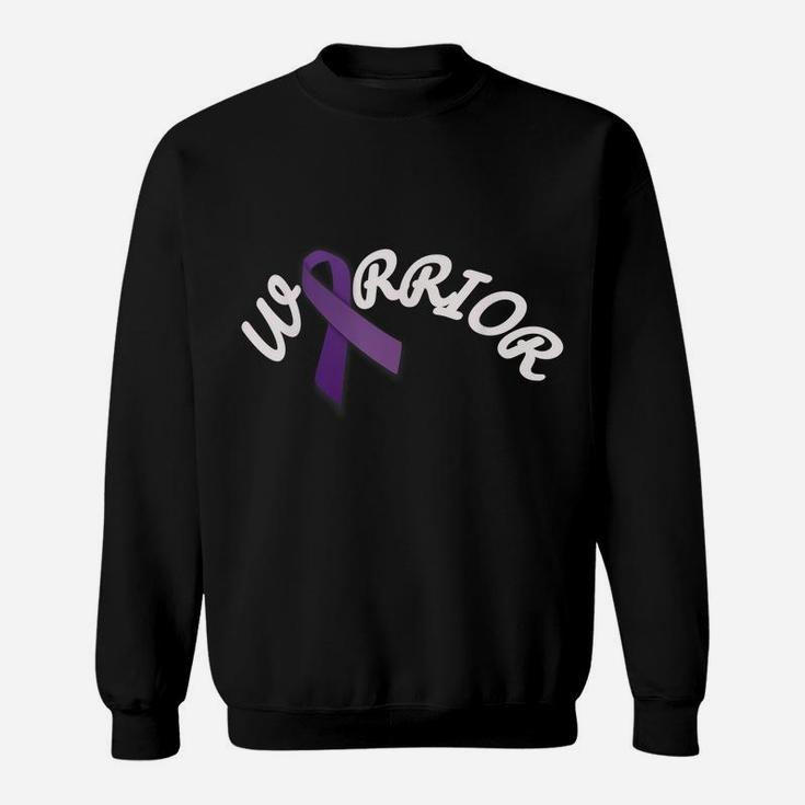 Purple Ribbon Warrior Disease Awareness Faith Sweatshirt