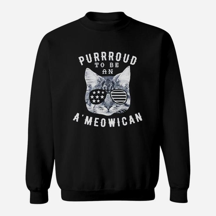 Purroud To Be An Ameowican Funny 4Th Of July Cat Sweatshirt