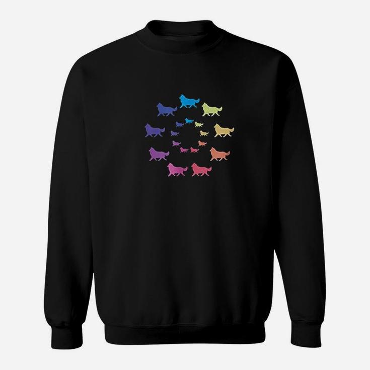 Rainbow Circle Of Shetland Sheepdogs Sweatshirt