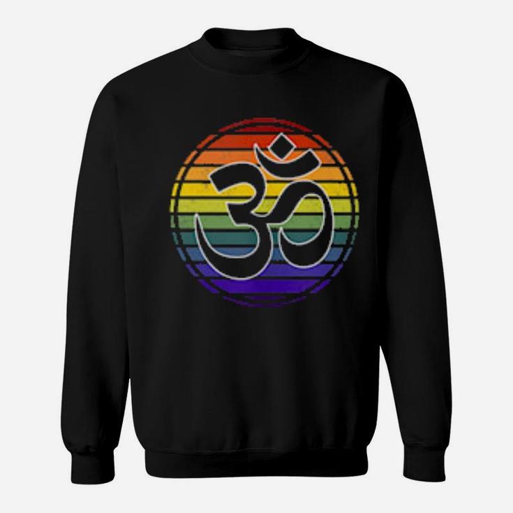 Rainbow Gay Pride Yoga Om Symbol Aum Meditation Namaste Love Sweatshirt