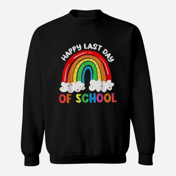 Rainbow Happy Last Day Of School Teacher Boys Girls Kids Sweatshirt