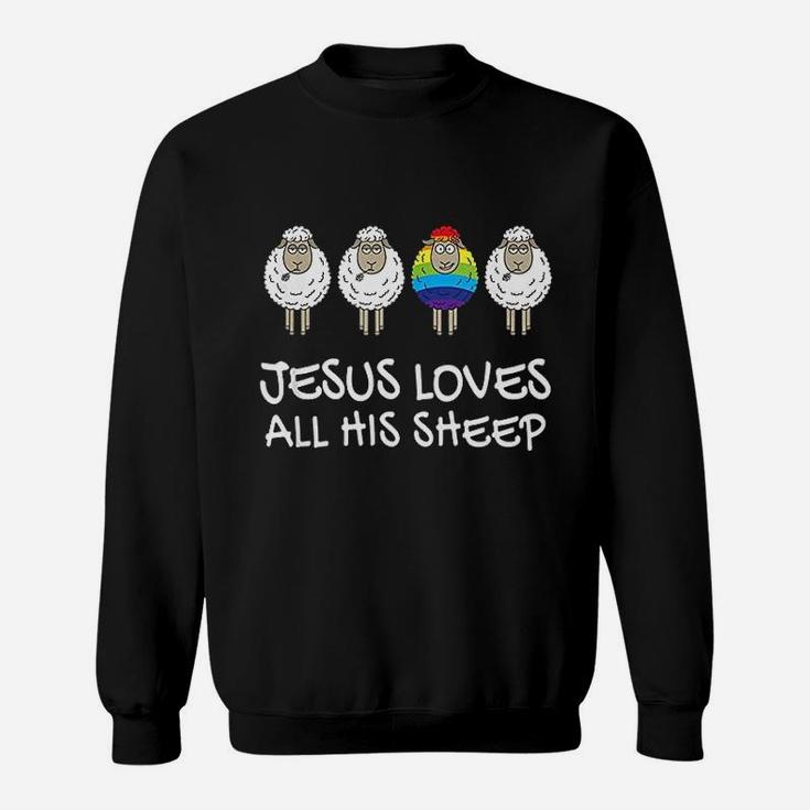 Rainbow Jesus Loves All His Sheep Sweatshirt