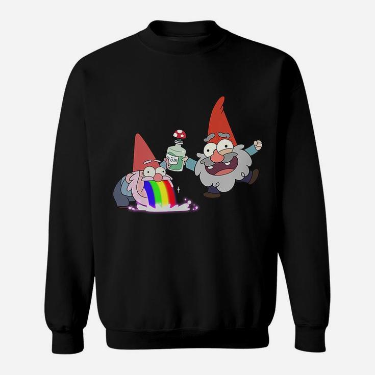 Rainbow Puking Party Gnome Gravity Inspired Big Dipper Falls Sweatshirt