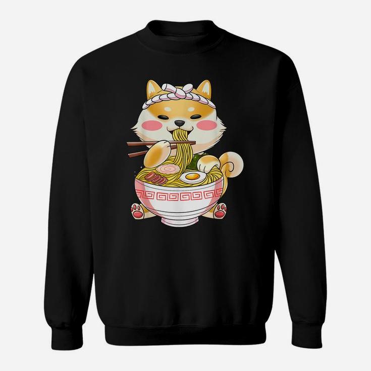 Ramen  Dog Tshirt Shiba Inu Eating Japanese Food Sweatshirt