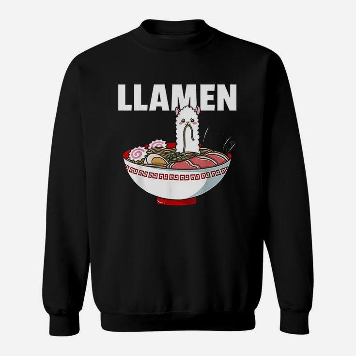 Ramen Llama Noodle Llamen Japanese Bowl Cup Miso Sweatshirt