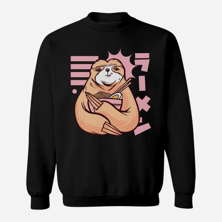 Ramen Noodles Sloth 90S Kawaii Anime Girl Japanese Aesthetic Sweatshirt