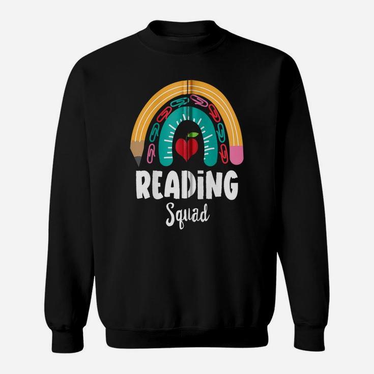 Reading Squad, Funny Boho Rainbow For Teachers Zip Hoodie Sweatshirt