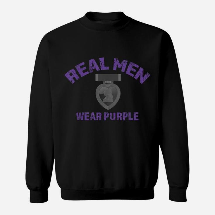 Real Men Wear Purple Shirt Wounded Veteran Purple Heart Tee Sweatshirt