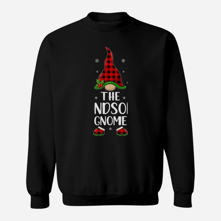 Red Buffalo Plaid Matching The Handsome Gnome Christmas Sweatshirt