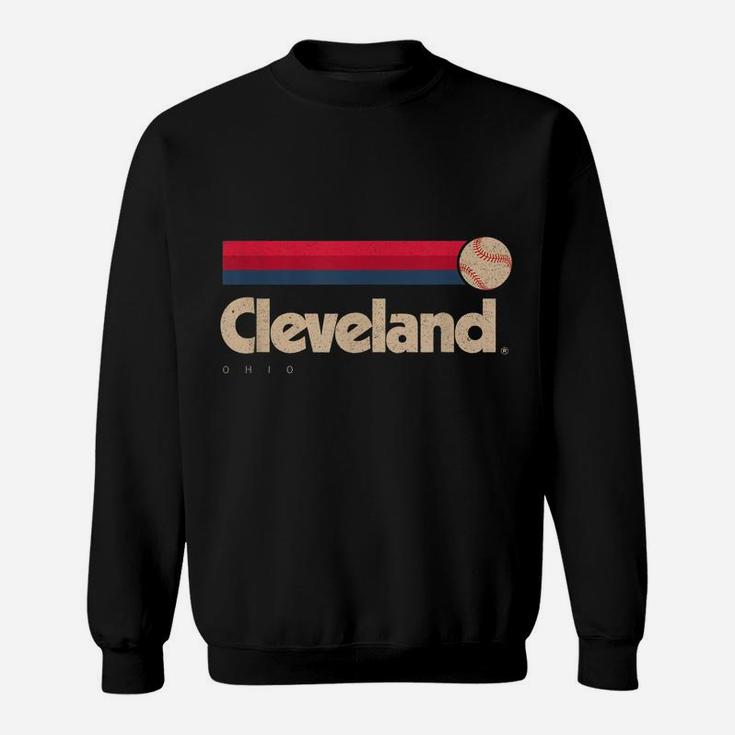 Red Cleveland Baseball Softball City Ohio Retro Cleveland Sweatshirt