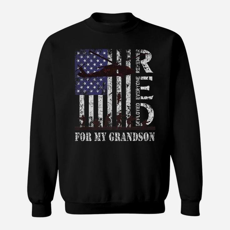 Red Friday For My Grandson Remember Everyone Deployed Army Sweatshirt