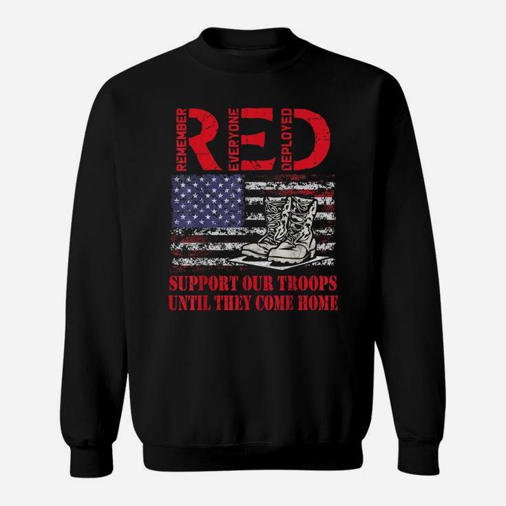 Red Friday Military Support Our Troops Us Flag Army Navy Sweatshirt