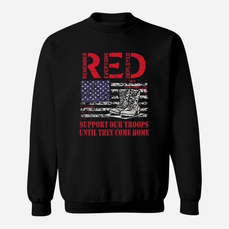Red Friday Military Support Our Troops Us Flag Army Navy Sweatshirt